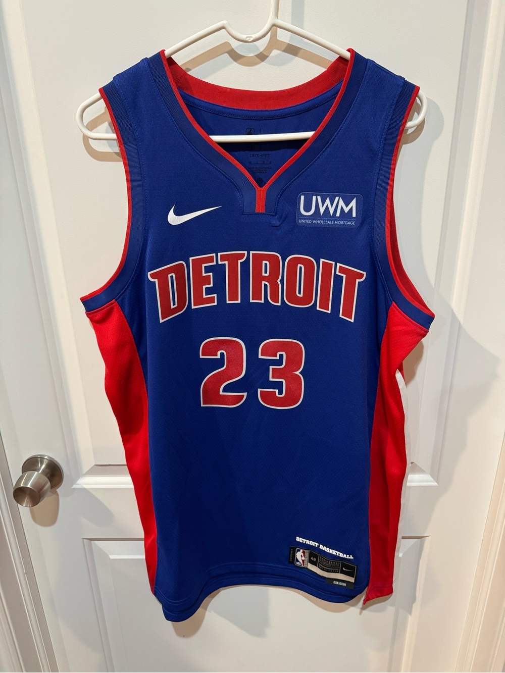 NBA Detroit Pistons Jaden Ivey Blue and Red Jersey